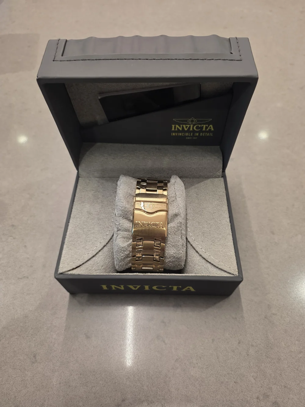 Invicta Men’s Gold-Tone Chronograph Watch with Green Dial
